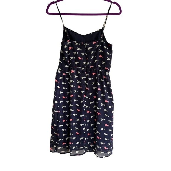 Maison Jules Fish Novelty Print Adjustable Strap Navy Blue Dress Small - Picture 2 of 4